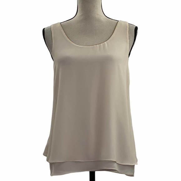 NAKED Zebra Beige Sleeveless Ruffle-Back Blouse - Picture 3 of 12
